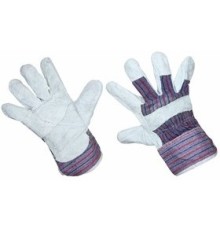 Перчатки спилковые (спилок + х/б ткань), кожевенный спилок класса АВ, материал подкладки 100 % х/б