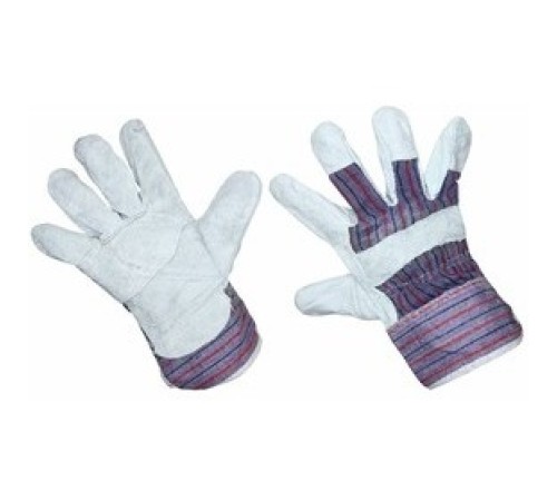 Перчатки спилковые (спилок + х/б ткань), кожевенный спилок класса АВ, материал подкладки 100 % х/б