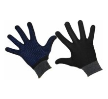 Перчатки нейлоновые с частичным покрытием ладони и пальцев «Точка» ПВХ черные