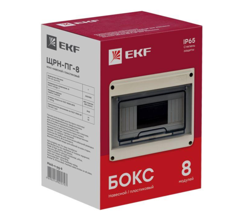 EKF Pb65-n-pg-8 Щит распред. навесной ЩРН-ПГ- 8 (147х203х89) IP65 EKF PROxima