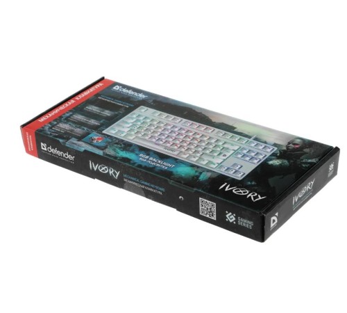 Defender Механическая клавиатура Ivory GK-579 RU, 87кн,1.5м,крас.свитчи, RGB [45579]