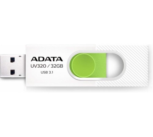Флеш Диск A-DATA 32GB <AUV320-32G-RWHGN> UV320, USB 3.2, белый/зеленый