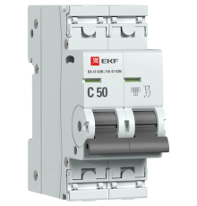 Выключатель автоматический 2п 50А (C) 6кА ВА 47-63N EKF PROxima