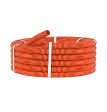 Труба гофрированная ПНД гибкая легкая d40мм с протяжкой оранж. (уп.20м) DKC 71940