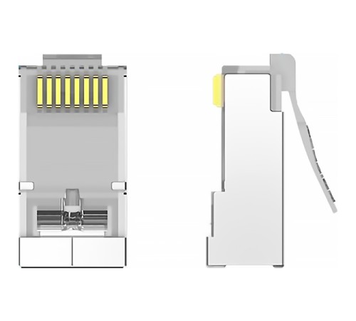Коннектор Vention RJ45 (8p8c), FTP, cat. 6A, под витую пару, экранированный (10шт.) Vention Коннектор Vention RJ45 (8p8c), FTP, cat. 6A, под витую пару, экранированный (10шт.) (IDFR0-10) (IDFR0-10)
