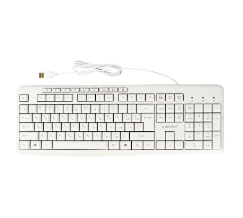 Клавиатура Gembird KB-8430M,{USB, белый, 113 клавиш, 9 кнопок управления мультимедиая, кабель 1,5м} Клавиатура Gembird KB-8430M,{USB, белый, 113 клавиш, 9 кнопок управления мультимедиая, кабель 1,5м}