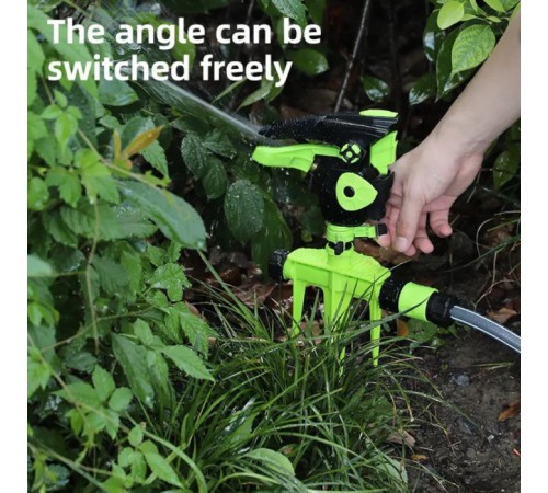 Дождеватель-разбрызгиватель импульсный на 3-х пиках Deli DL581302 площадь орошения до 490кв.м, сектор полива 0-360 град, диаметр шланга 3/4", корпус из ударопрочного пластика