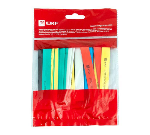 Трубка термоусаживаемая ТУТ нг 12/6 (7 цветов по 3шт) 100мм PROxima