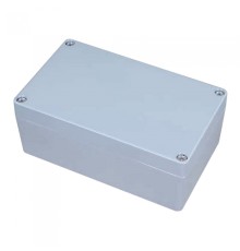 XG387   Корпус ACD  Metal case IP65, 200*120*80mm, металлический, 3 отверстия (28 + 28 + 23мм) с резиновыми заглушками, цвет серебристый, совместим с Raspberry Pi 3B, 3B+, 4, Orange Pi {12}
