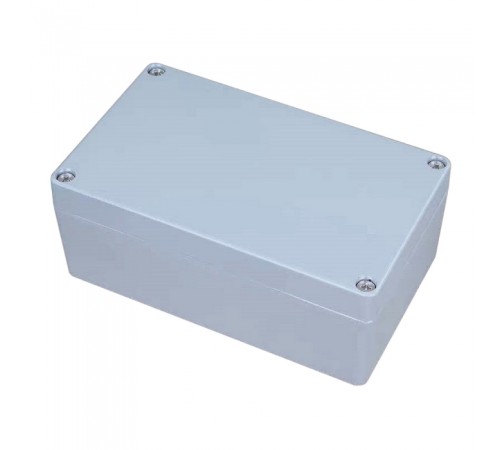XG387   Корпус ACD  Metal case IP65, 200*120*80mm, металлический, 3 отверстия (28 + 28 + 23мм) с резиновыми заглушками, цвет серебристый, совместим с Raspberry Pi 3B, 3B+, 4, Orange Pi {12}