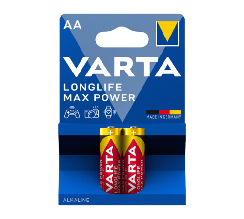 Батарейка Varta LONGLIFE MAX POWER (MAX TECH) LR6 AA BL2 Alkaline 1.5V (4706) (2/40/200) VARTA 4706101412
