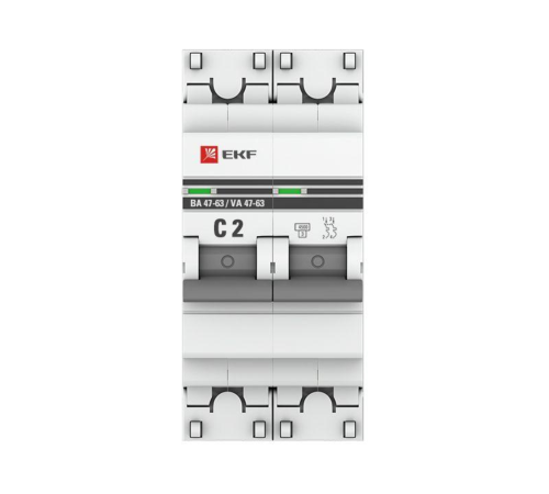 EKF mcb4763-2-02C-pro Автоматический выключатель 2P 2А (C) 4,5kA ВА 47-63 EKF PROxima EKF mcb4763-2-02C-pro Автоматический выключатель 2P 2А (C) 4,5kA ВА 47-63 EKF PROxima