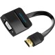 Мультимедиа конвертер Vention HDMI > VGA + аудио, гибкий, плоский Мультимедиа конвертер Vention HDMI 19М/VGA F/mini Jack 3.5 mm F/micro USB 2.0 Type B F (ACKBB)