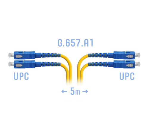Патчкорд оптический SC/UPC SM G.657.A1 Duplex 5 метров