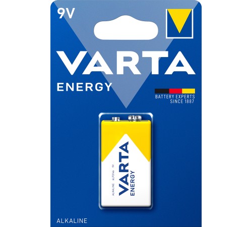 Батарейка Varta ENERGY Крона 6LR61 BL1 Alkaline 9V (4122) (1/10/50) Varta ENERGY 6LR61 9-Volt-Block (Krona) (04122229411)