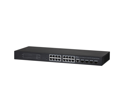 Dahua DH-PFS4420-16GT-240 16-портовый гигабитный управляемый коммутатор с PoE уровня L2; 16 RJ45 10/100/1000Мбит/с; 4 SFP 100/1000Мбит/с (uplink)