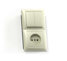 Блок СП БКВР-409 Селена (2-кл. выкл. + розетка) сл. кость Кунцево 8171