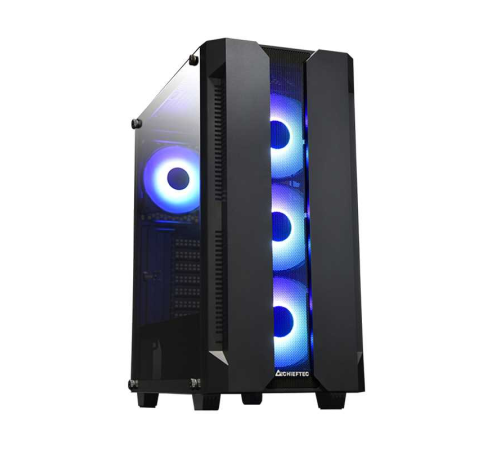 Chieftec Hunter, ATX Gaming case, w/Glass, 4xRGB fan