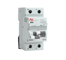 EKF rcbo6-1pn-16B-30-ac-av Дифференциальный автомат DVA-6 1P+N 16А (B) 30мА (AC) 6кА EKF AVERES