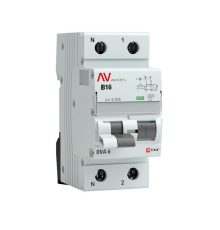 EKF rcbo6-1pn-16B-30-ac-av Дифференциальный автомат DVA-6 1P+N 16А (B) 30мА (AC) 6кА EKF AVERES
