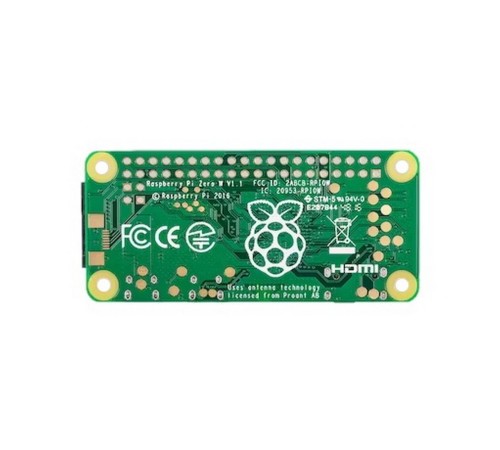 Raspberry Pi Zero W 1GHz single-core CPU, 512MB RAM, Mini HDMI port, Micro USB OTG port, Micro USB power, HAT-compatible 40-pin header, Composite video and reset headers, 
CSI camera connector, 802.11 b/g/n wireless LAN(MBZ)