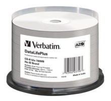 Диск CD-R Verbatim 700Mb 52x Cake Box (50шт) Printable (43756)