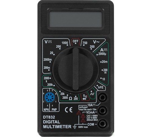Мультиметр Ресанта DT 832 цифровой черный
