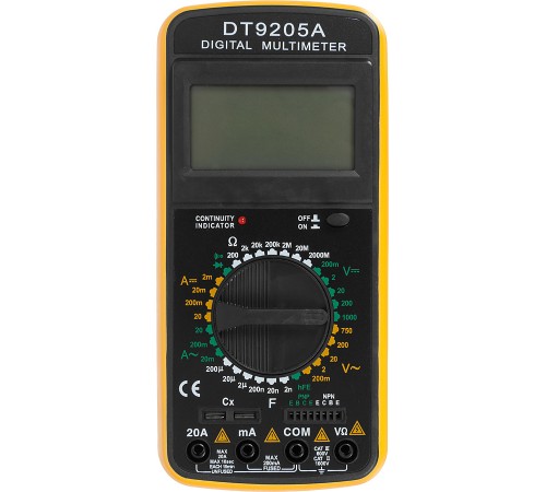Мультиметр Ресанта DT 9205A цифровой черный/желтый