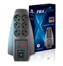 Сетевой фильтр Pilot X-Pro 1.8м (6 розеток) серый (коробка)