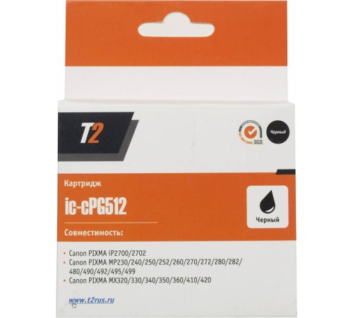 Картридж струйный T2 PG-512 IC-CPG512 PG-512 черный для Canon MP240/MP260/MP480 Картридж струйный T2 PG-512 IC-CPG512 PG-512 черный для Canon MP240/MP260/MP480