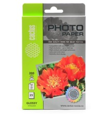 Фотобумага Cactus CS-GA620025 10x15/200г/м2/25л./белый глянцевое для струйной печати