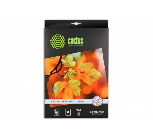 Фотобумага Cactus Prof CS-HGA426050 A4/260г/м2/50л./белый глянцевое для струйной печати Фотобумага Cactus Prof CS-HGA426050 A4/260г/м2/50л./белый глянцевое для струйной печати