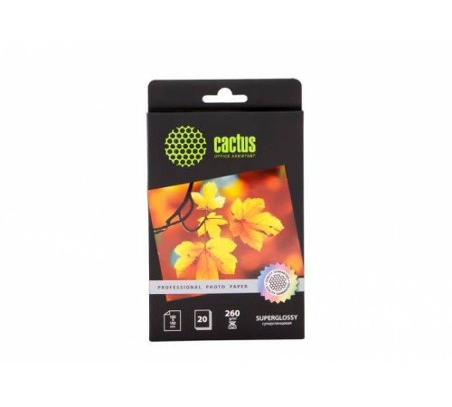 Фотобумага Cactus Prof CS-HGA626020 10x15/260г/м2/20л./белый глянцевое для струйной печати Фотобумага Cactus Prof CS-HGA626020 10x15/260г/м2/20л./белый глянцевое для струйной печати