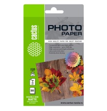 Фотобумага Cactus CS-MA622050DS 10x15/220г/м2/50л./белый матовое/матовое для струйной печати
