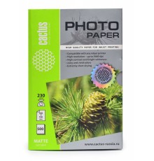 Фотобумага Cactus CS-MA6230500 10x15/230г/м2/500л./белый матовое для струйной печати