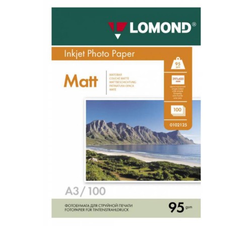 Фотобумага Lomond 0102129 A3/95г/м2/100л./белый матовое для струйной печати Фотобумага Lomond 0102129 A3/95г/м2/100л./белый матовое для струйной печати