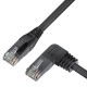 GCR Патч-корд прямой 2.0m UTP кат.5e, черный, левый угол, литой, ethernet high speed, RJ45, T568B, GCR-53151 Greenconnect RJ45(m) - RJ45(m) Cat. 5e 2м чёрный (GCR-53151)