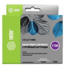 Картридж струйный Cactus CS-LC1100C голубой (16мл) для Brother DCP-385c/6690cw/MFC-990/5890/5895/6490