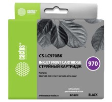 Картридж струйный Cactus CS-LC970BK черный (22.6мл) для Brother DCP-135C/150C/MFC-235C/260C