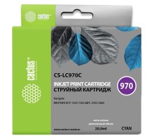 Картридж струйный Cactus CS-LC970C голубой (20мл) для Brother DCP-135C/150C/MFC-235C/260C