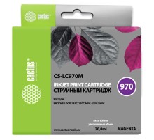 Картридж струйный Cactus CS-LC970M пурпурный (20мл) для Brother MFC-260c/235c/DCP-150c/135c