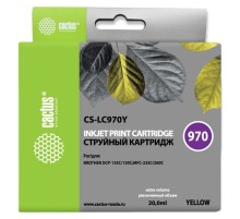 Картридж струйный Cactus CS-LC970Y желтый (20мл) для Brother MFC-260c/235c/DCP-150c/135c