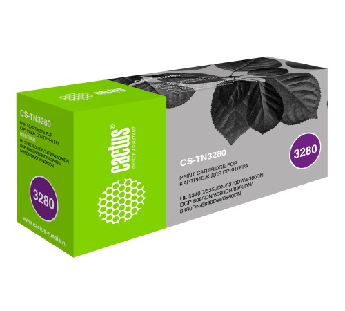 Картридж лазерный Cactus CS-TN3280 TN-3280 черный (8000стр.) для Brother DCP-8085/8085DN/HL-5340/5340D/5350/5350DN/5370/5370DW/MFC-8880/8880DN