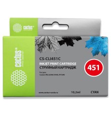 Картридж струйный Cactus CS-CLI451C голубой (10.2мл) для Canon MG6340/5440/IP7240
