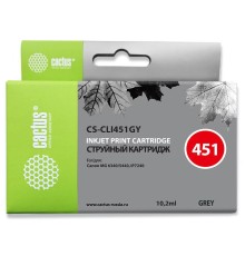 Картридж струйный Cactus CS-CLI451GY серый (10.2мл) для Canon MG6340/5440/IP7240