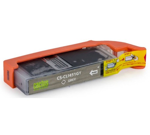 Картридж струйный Cactus CS-CLI451GY серый (10.2мл) для Canon MG6340/5440/IP7240