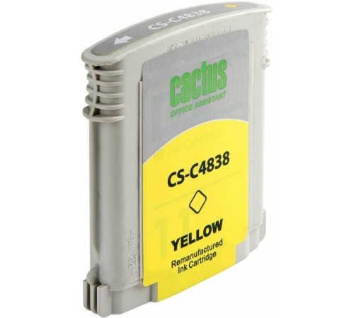Картридж струйный Cactus CS-C4838 №11 желтый (29мл) для HP BIJ 1000/1100/1200/2200/2300/2600/2800