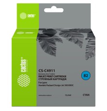 Картридж струйный Cactus CS-C4911 №82 голубой (72мл) для HP DJ 500/800C