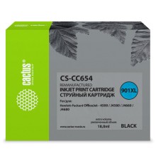 Картридж струйный Cactus CS-CC654 №901 черный (18мл) для HP DJ 4500/J4580/J4660/J4680
