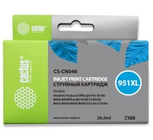 Картридж струйный Cactus CS-CN046 №951XL голубой (26мл) для HP DJ Pro 8100/8600